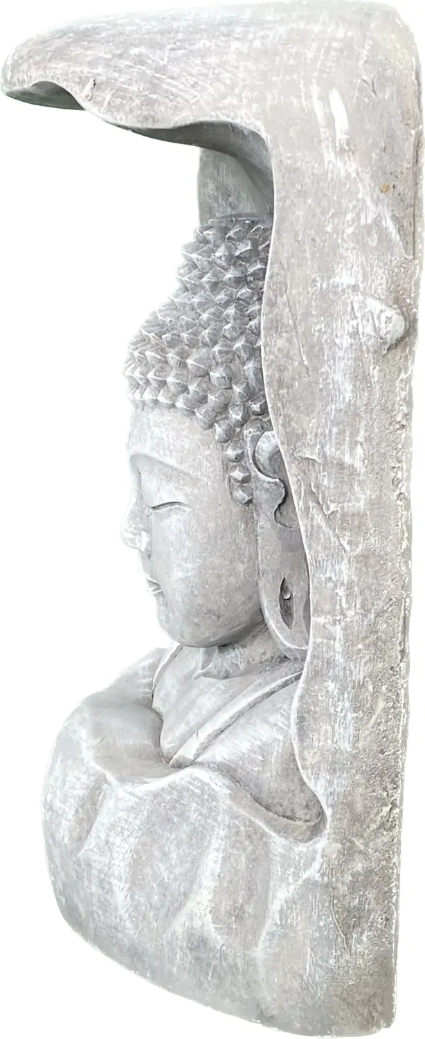  Product image 6 of the product “Anwar - Buddha Bust, relief cut out of tree, 28,5cm H | cast stone ”